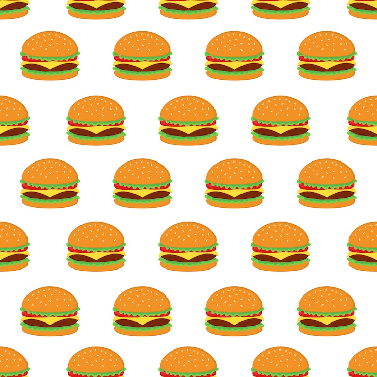 Vector burger seamless pattern background vector design