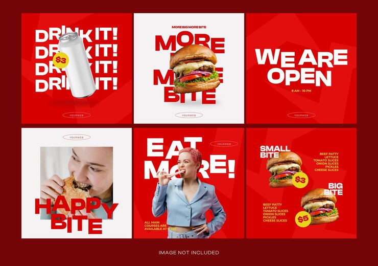 Vector burger social media plantilla de publicación