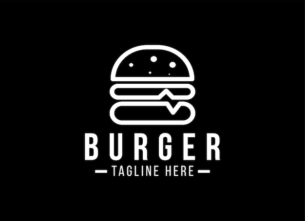 Burger Vintage Style Logo para restaurante de comida rápida