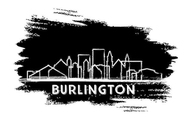 Burlington iowa city skyline silhouette boceto dibujado a mano concepto de viajes de negocios y turismo con arquitectura moderna