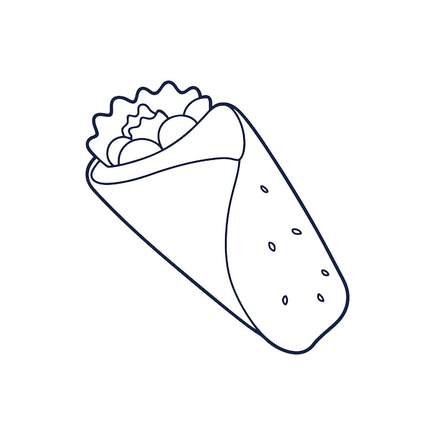 Burrito Arte de la línea Vector