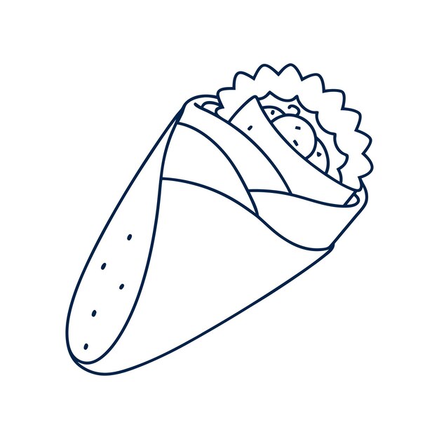 Burrito Arte de la línea Vector