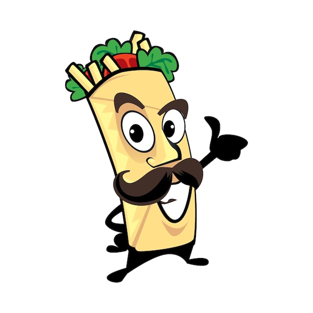 Vector burrito mexico mascota personaje vector elemento