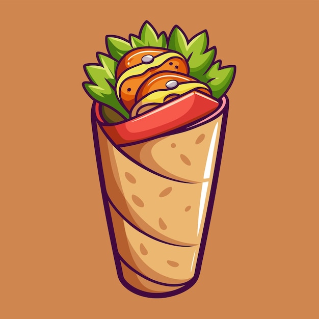 Burrito Queso con Fuego Icono vectorial de dibujos animados Ilustración Icono de objeto de comida rápida Concepto aislado