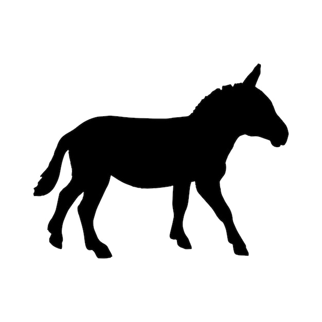 burro silueta conjunto colección aislado negro sobre fondo blanco vector ilustración