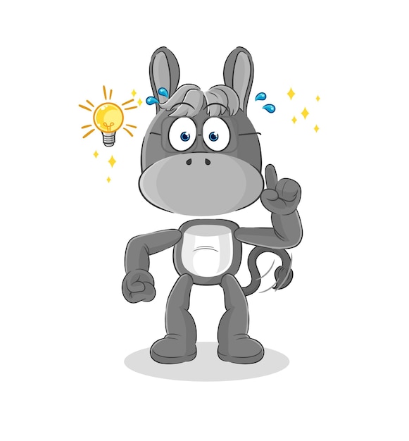 Burro tiene un vector de mascota de dibujos animados de idea