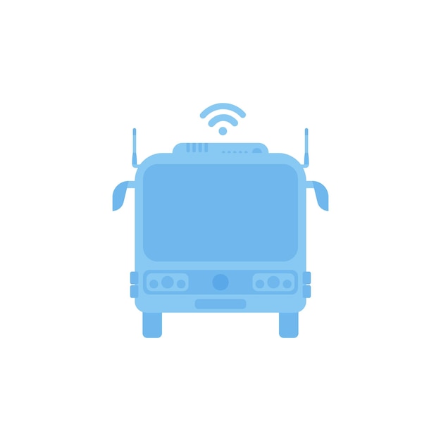 Bus conectado a Internet IOT y concepto de automatización Vector aislado