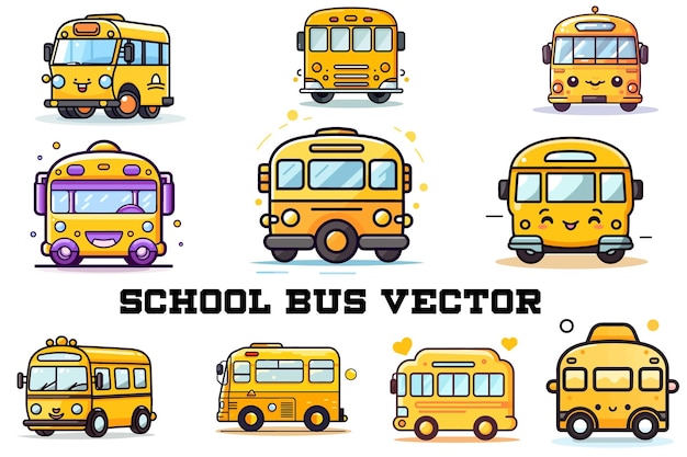 Bus escolar 10 Archivos vectoriales de EPS El vector del autobús escolar