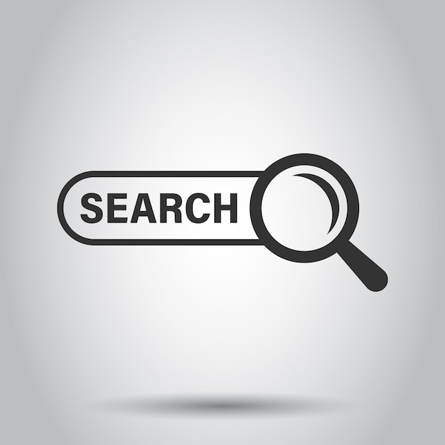 Busca el icono del elemento vector ui en estilo plano Busca el campo de ilustración del formulario del sitio web Busca el concepto de negocio de búsqueda