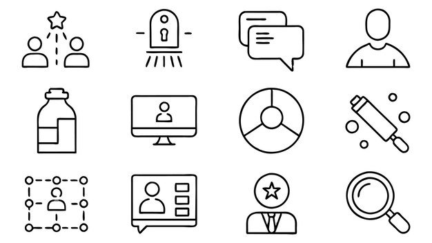 Busca la ilustración vectorial del conjunto de iconos del webinar