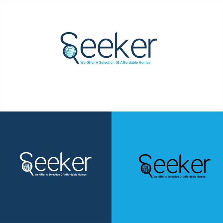 Buscador de bienes raíces Propiedad Venta de casas Agente Diseño del logotipo de la empresa