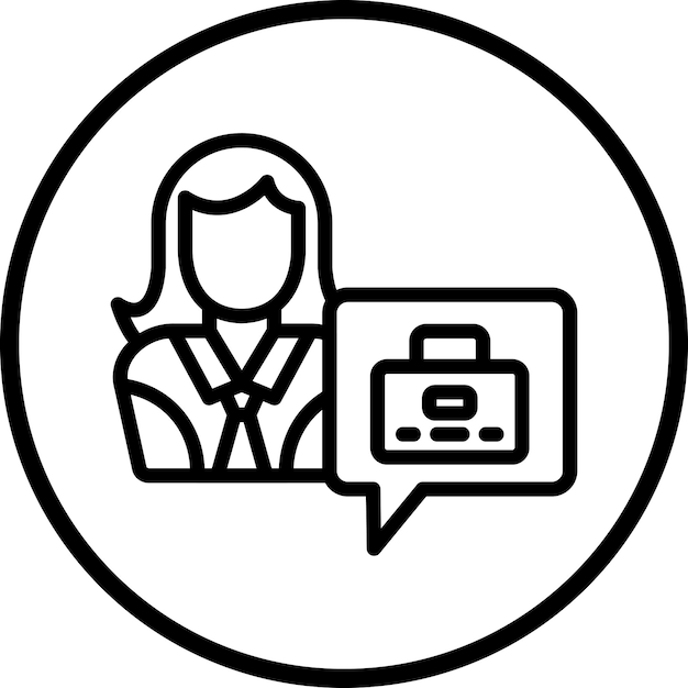 Buscador de trabajo de diseño vectorial Estilo de icono femenino