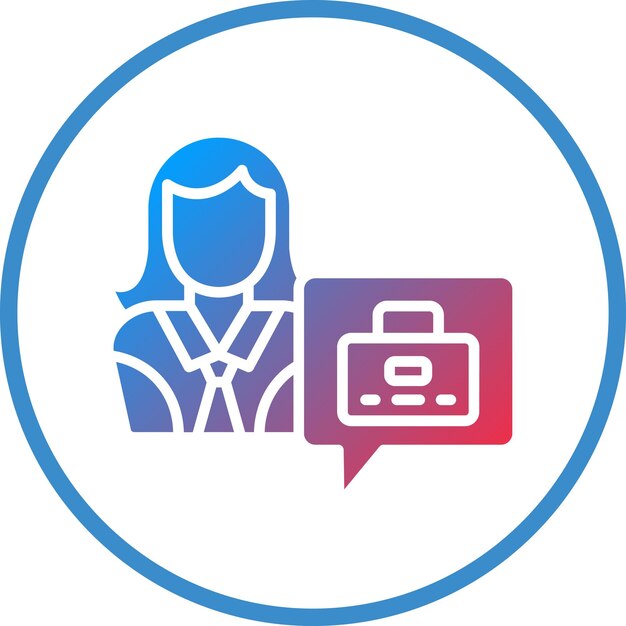 Buscador de trabajo de diseño vectorial Estilo de icono femenino