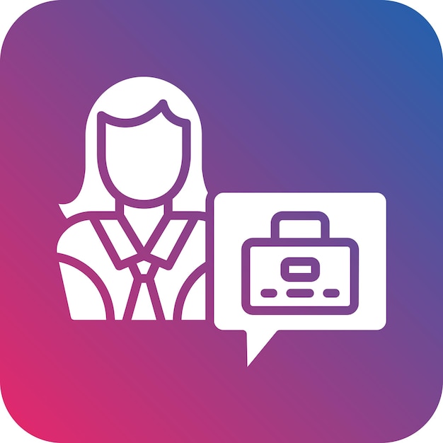 Buscador de trabajo de diseño vectorial Estilo de icono femenino