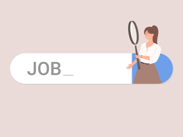 Buscando una nueva carrera laboral o ilustración de búsqueda de trabajo