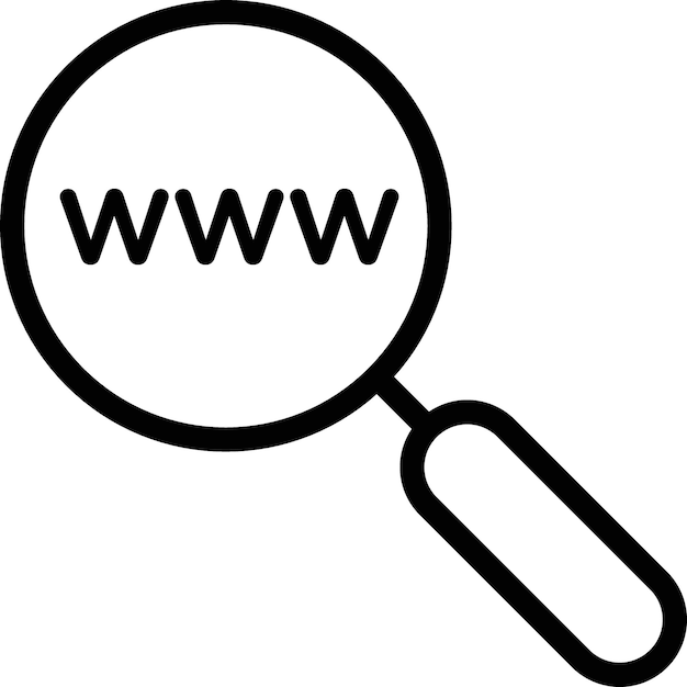 Buscar sitio web Icon Set WWW y dominio de Internet Símbolo vectorial Signo de exploración en línea