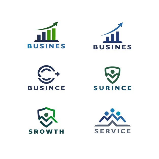 Business and Growth Logos Investment Strategy and Service Icons