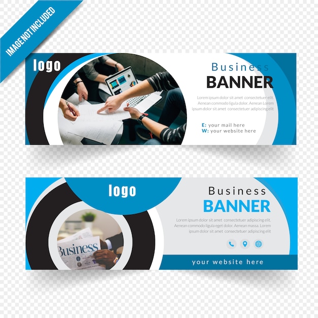 Business circle blue banner design