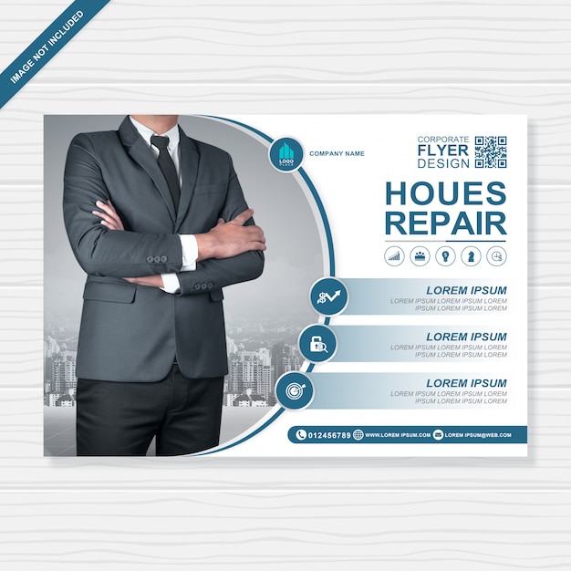 Business cover a4 flyer design template