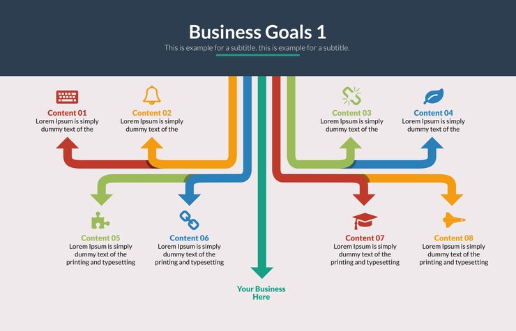 Business Goal Arrow Roadmap Infographic Design