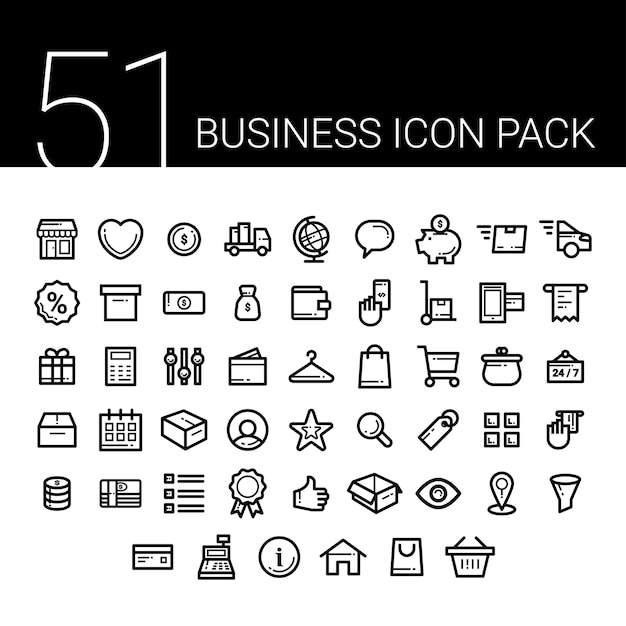 Business icon pack vector illustration