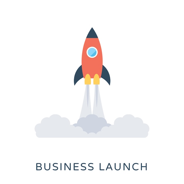 Business Launch Flat Vector Icon