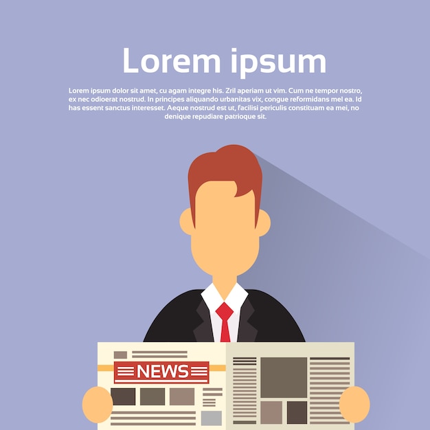 Business Man Hold News Paper Leer periódico