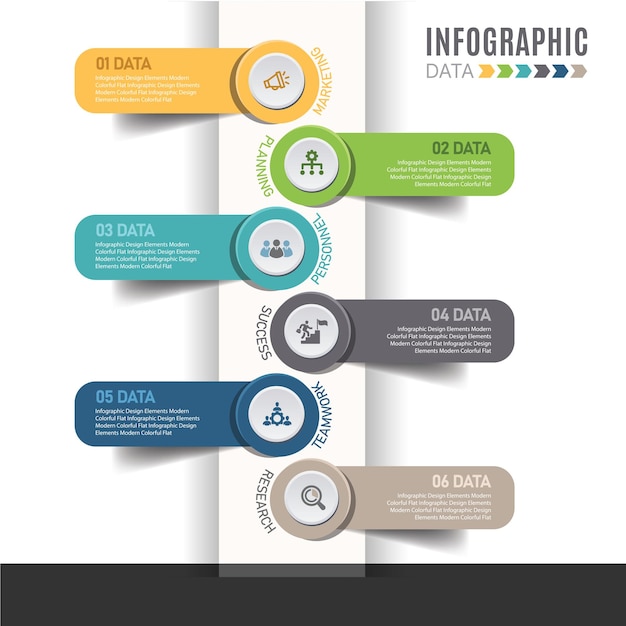 Vector business_process_abstract_infographics_template_elegant_modern_geometric_tabs (en inglés)