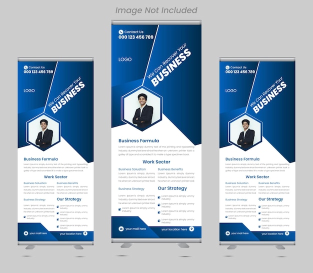 Business Roll Up Banner soporte vector diseño creativo Soporte de banner de venta o diseño de diseño de bandera