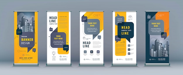 Business Roll Up Set, Plantilla Standee Banner