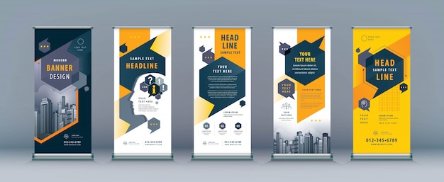 Business rollup set, standee xbanner template