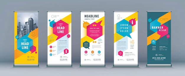 Business Rollup Set, Standee xBanner Template