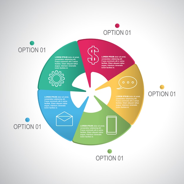 Business Steps Modern Shutter Cycle Chart plantilla de infografía