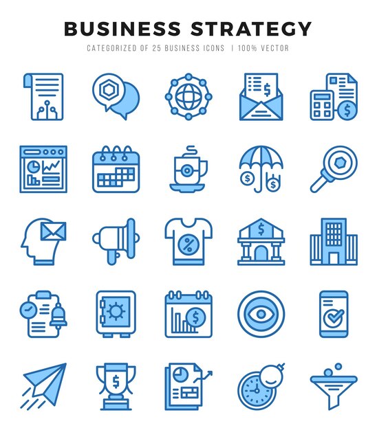 Business Strategy Icon Pack 25 Símbolos vectoriales para el diseño web