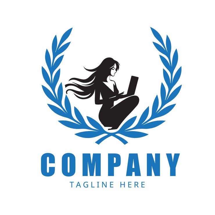 Vector business woman silhouette logo