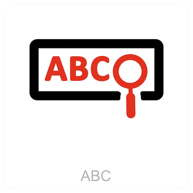 Búsqueda Abc y concepto de icono de educación