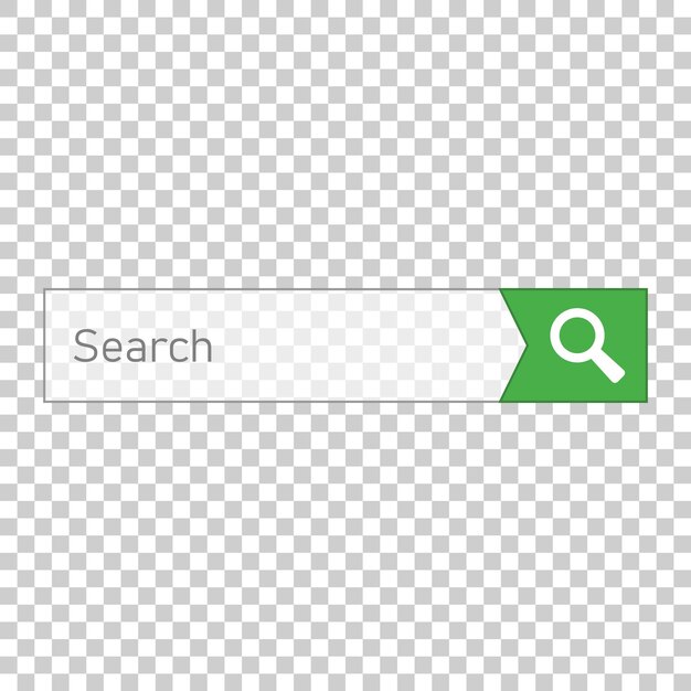 Búsqueda de la barra de vector ui icono de elemento en estilo plano Búsca en el campo de ilustración del formulario del sitio web Encuentra el concepto de negocio de búsqueda en un fondo transparente aislado
