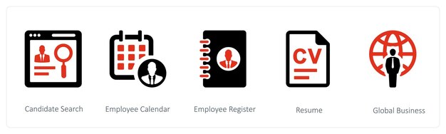 búsqueda de candidatos calendario de empleados y registro de empleados