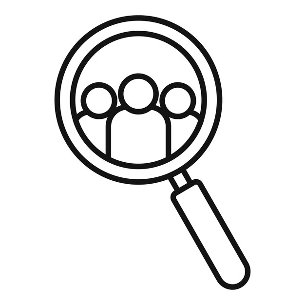 Búsqueda de grupo de trabajadores icono contorno vector comercio de negocios