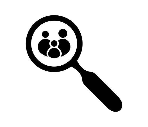 Búsqueda de icono de personas o icono de lupa de buscador para sitios web y aplicaciones