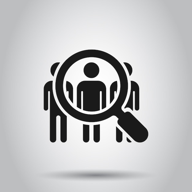 Búsqueda de icono de vacante de trabajo en estilo transparente Ilustración vectorial de carrera Loupe en fondo aislado Encuentra el concepto de negocio del empleador