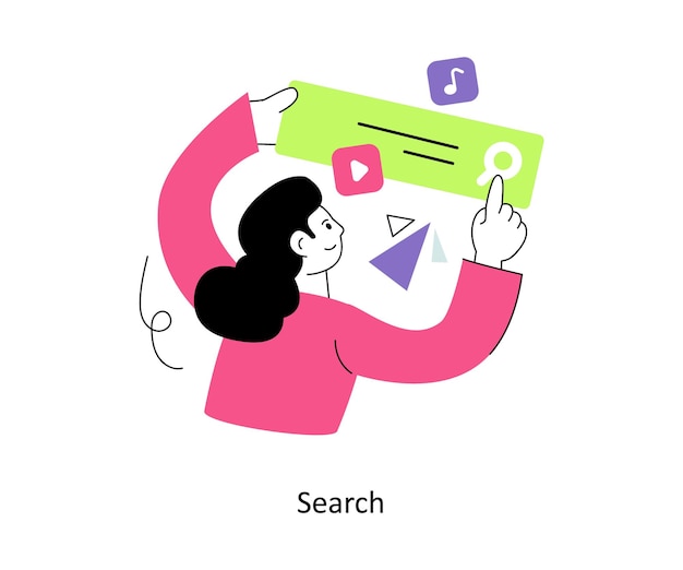 Búsqueda de ilustración de vector de diseño de estilo plano Ilustración de stock