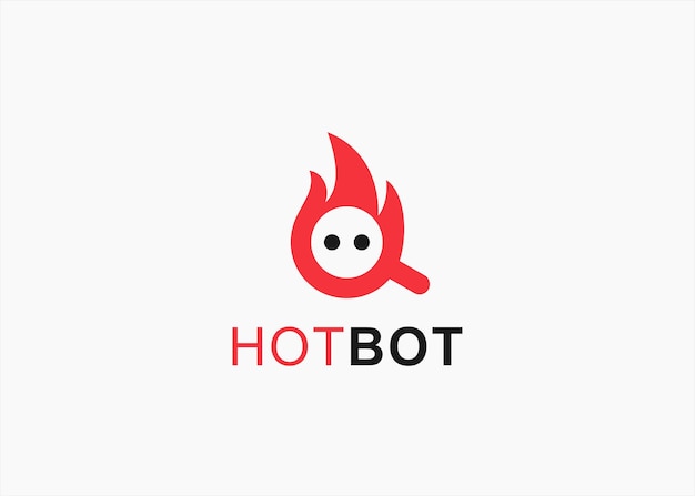 búsqueda con ilustración de vector de diseño de logotipo de fuego