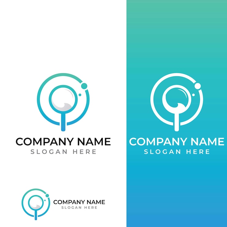 Vector búsqueda de logotipos o búsqueda de logotipos de descubrimiento por combinación de ubicación de la luna en el laboratorio verifique el logotipo de onda y sol con edición de ilustración simple