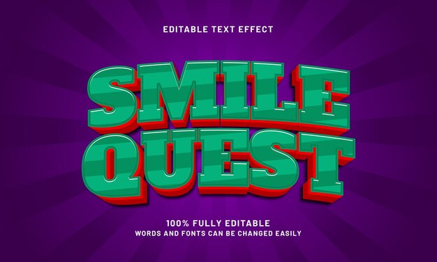 búsqueda de sonrisa efecto de texto editable con un juego y estilo de texto alegre