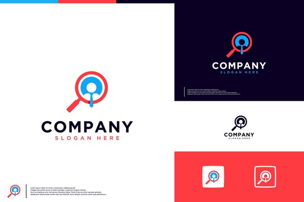 búsqueda de trabajo logotipo negocio en línea vector de diseño de logotipo