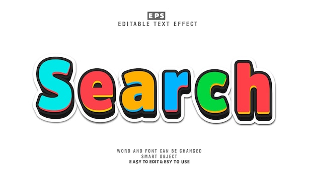 Búsqueda de vectores de efectos de texto editables en 3d con fondo