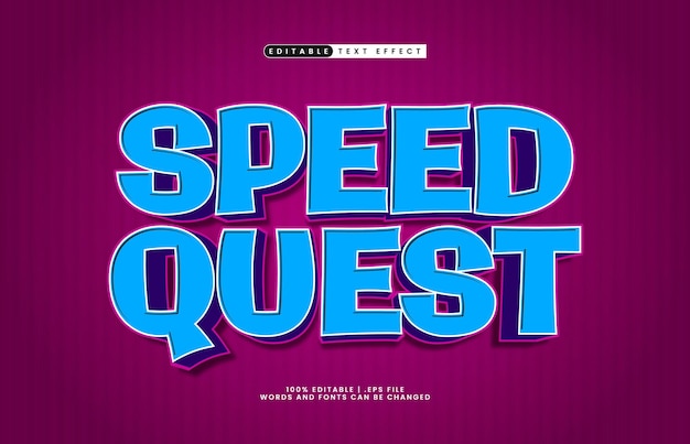 búsqueda de velocidad efecto de texto editable con un estilo de texto feliz y divertido
