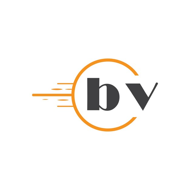 bv logotipo inicial de monograma con diseño de estilo de círculo