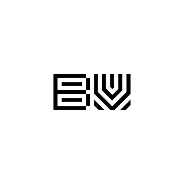 BV Monogram Logo Design letra texto nombre símbolo monocromo logotipo alfabeto carácter simple logo